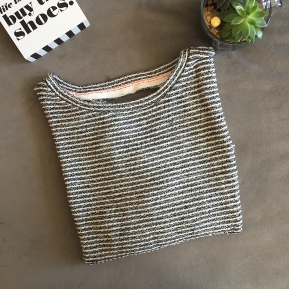 Anthropologie Deletta Striped Keyhole Sweater